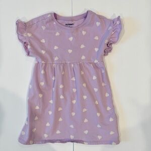 Old Navy Lavender Heart Ruffle Sleeve  Toddler Girls Dress - 3T